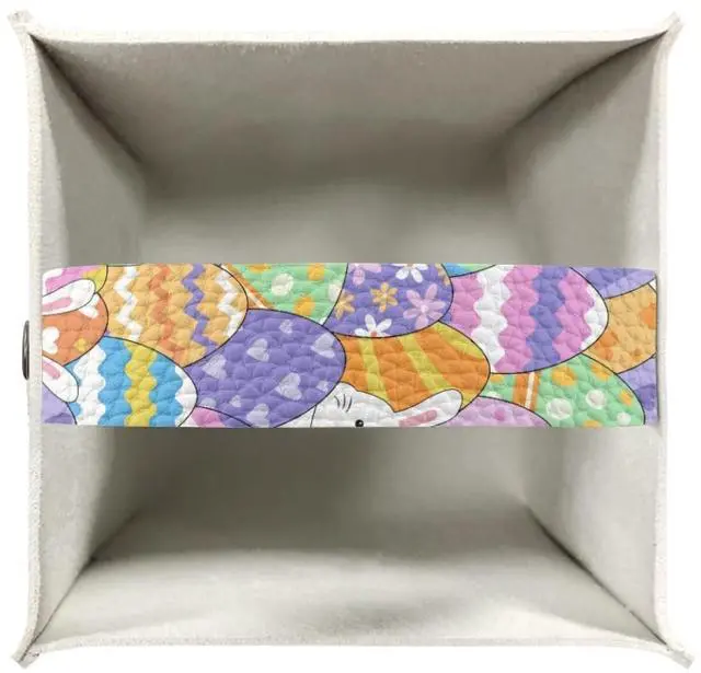 Alt view image 3 of 7 - Colorful Bunny Tissue Box Cover Square PU Leather Holder for Clean Decorative Napkin Facial Paper Easter Decor