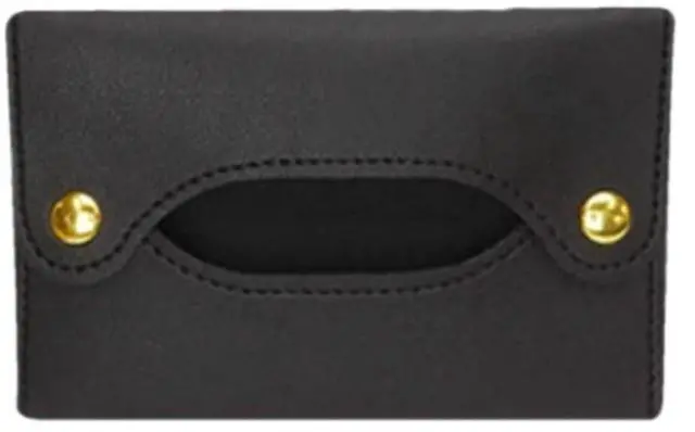 Main image of Pocket Tissue Holder - Tissue Holder | Travel Pouch for Tissue | Pocket Paper Towel | Tissue Bag Holder | Paper Towel Pu Leather Case | Paper Box Bag | Tissue Storage Bag (Black)
