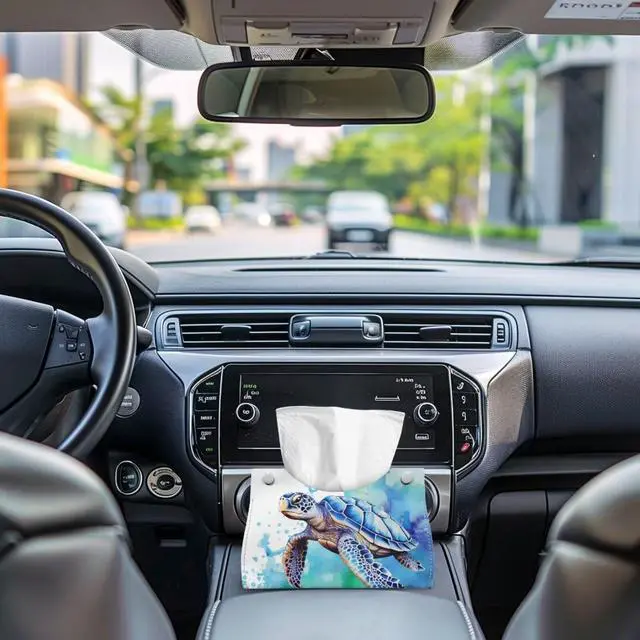 Alt view image 4 of 7 - Sea Turtle Rectangular PU Leather Tissue Box Holder