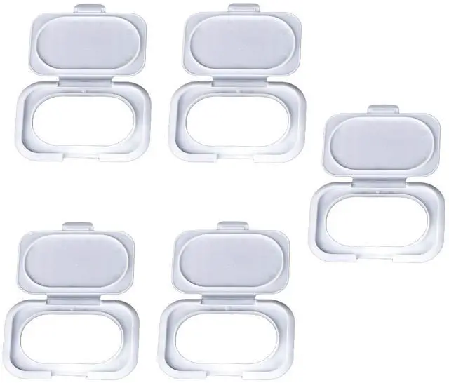 Main image of 5 Pack Wipe Holder Wipes Flip Lid Reusable Wipe Dispenser Cover Travel Wipes Case for Water Wipe Packs Portable Pouch Travel Wet Tissues Paper Towel Holder Countainer