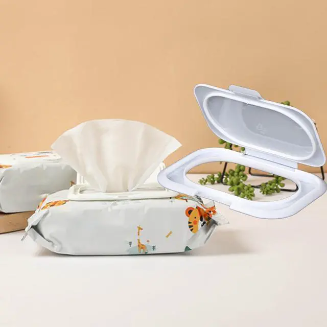 Alt view image 4 of 6 - 5 Pack Wipe Holder Wipes Flip Lid Reusable Wipe Dispenser Cover Travel Wipes Case for Water Wipe Packs Portable Pouch Travel Wet Tissues Paper Towel Holder Countainer