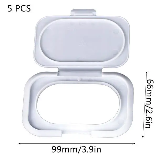 Alt view image 5 of 6 - 5 Pack Wipe Holder Wipes Flip Lid Reusable Wipe Dispenser Cover Travel Wipes Case for Water Wipe Packs Portable Pouch Travel Wet Tissues Paper Towel Holder Countainer