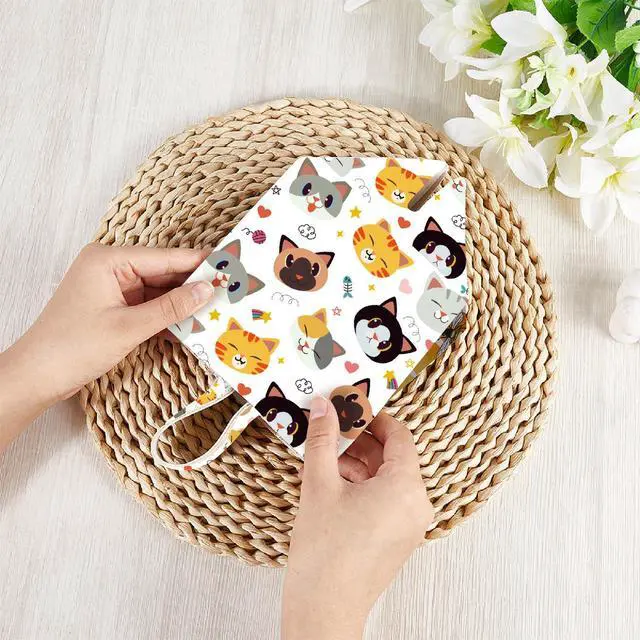 Alt view image 3 of 7 - Cat Tissue Box Cover Square Leather Tissue Box Holder Cute Cat Face Waterproof Facial Paper Organizer Dispenser for Bathroom Bedroom Kitchen Vanity Home Car Desk Countertop Night Stands