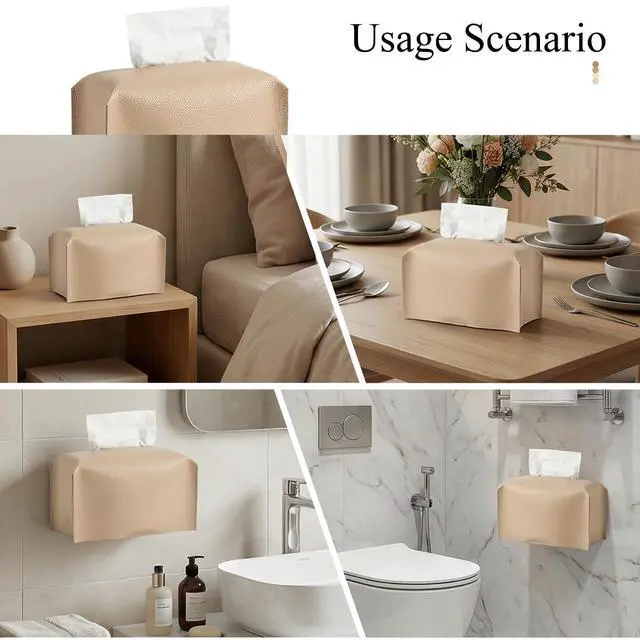 Alt view image 6 of 7 - 1Pcs Large Rectangle Tissue Box Cover, Tissue Box Holder with Bottom