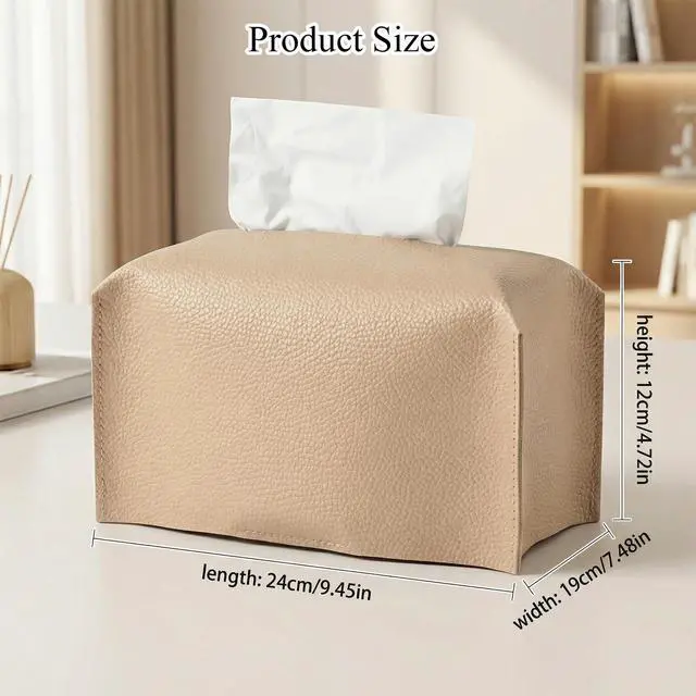 Alt view image 2 of 7 - 1Pcs Large Rectangle Tissue Box Cover, Tissue Box Holder with Bottom
