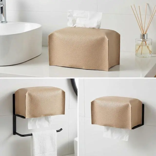 Alt view image 7 of 7 - 1Pcs Large Rectangle Tissue Box Cover, Tissue Box Holder with Bottom