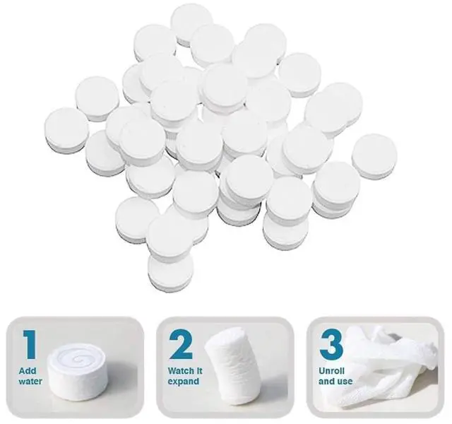 Main image of Compressed Tissue Tablets Portable Disposable Cotton Towels, Expand with Water, Soft Travel Facial Cleaning Tissue, Compact Multipurpose Wipes for Home, Travel, Outdoor (Set of 7)