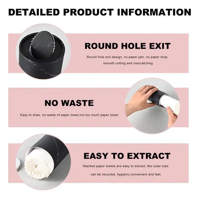 Alt view image 3 of 6 - 4 PCS Car Tissue Holder, Refillable Round Napkins Containers with Papers Inside, Convenient Travel Tissue Tubes Facial Paper Towel Cylinders for Vehicle Cup Holders (Black)