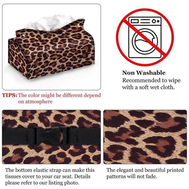 Alt view image 3 of 6 - Rectangular Tissue Box Cover, Leather Tissue Box Holder, Facial Paper Organizer Dispenser, Modern Home Decoration for Bathroom, Home, Car, Nightstand, Office Desk