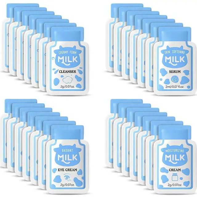 Main image of 28 Pcs Mini Travel Skincare Set, Mini Travel Items Including Face Wash, Serum, Eye Cream, Face Cream, Sample Size Beauty Products, Face Milk Skincare Routine Kit