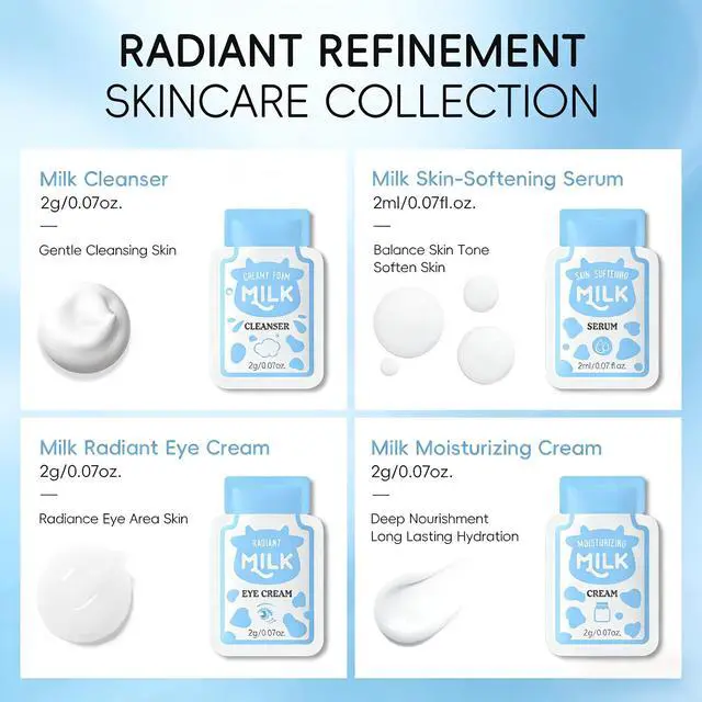 Alt view image 5 of 7 - 28 Pcs Mini Travel Skincare Set, Mini Travel Items Including Face Wash, Serum, Eye Cream, Face Cream, Sample Size Beauty Products, Face Milk Skincare Routine Kit