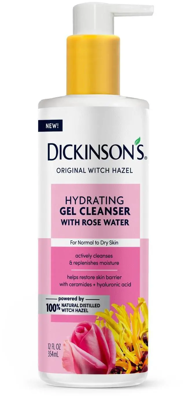 Main image of Original Witch Hazel Hydrating Gel Facial Cleanser with Rose Water, 12 Fl Oz, For Normal to Dry Skin, Hydrates and Nourishes Skin, Helps Calm Redness, Alcohol-Free Face Wash