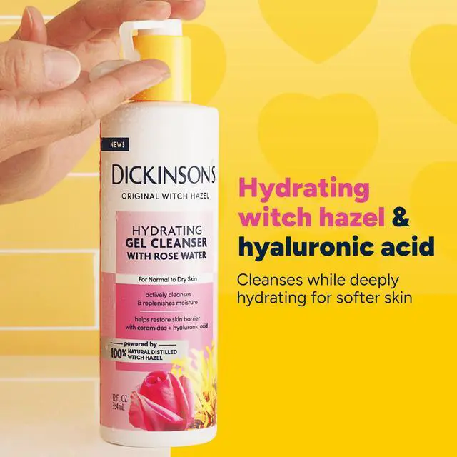 Alt view image 4 of 7 - Original Witch Hazel Hydrating Gel Facial Cleanser with Rose Water, 12 Fl Oz, For Normal to Dry Skin, Hydrates and Nourishes Skin, Helps Calm Redness, Alcohol-Free Face Wash