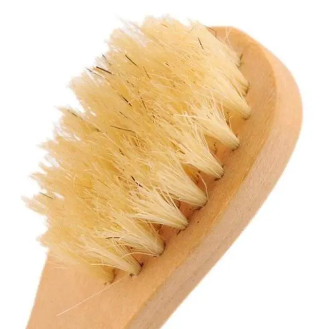 Alt view image 4 of 6 - Natural Bristles Wooden Face Cleaning Brush Wood Handle Facial Cleanser Nose Scubber Exfoliating Facial Skin Care Pack of 2