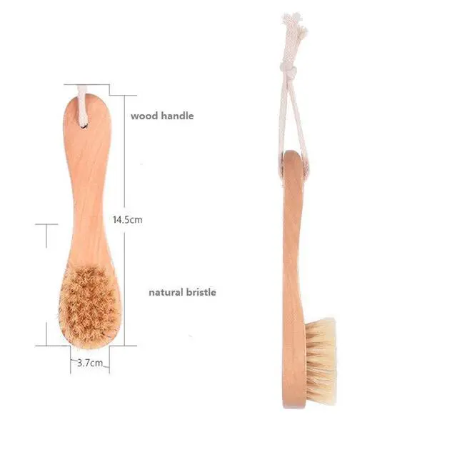 Alt view image 3 of 6 - Natural Bristles Wooden Face Cleaning Brush Wood Handle Facial Cleanser Nose Scubber Exfoliating Facial Skin Care Pack of 2