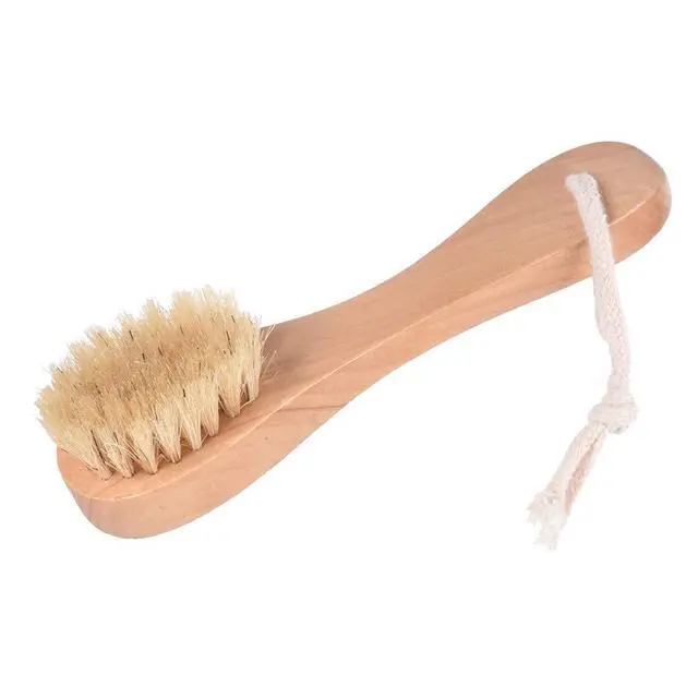 Alt view image 6 of 6 - Natural Bristles Wooden Face Cleaning Brush Wood Handle Facial Cleanser Nose Scubber Exfoliating Facial Skin Care Pack of 2
