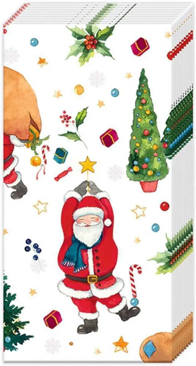 Main image of Pocket Tissues 4-Ply Facial Tissue Pack, 10-Count, Santa's Look, 1-Pack Only