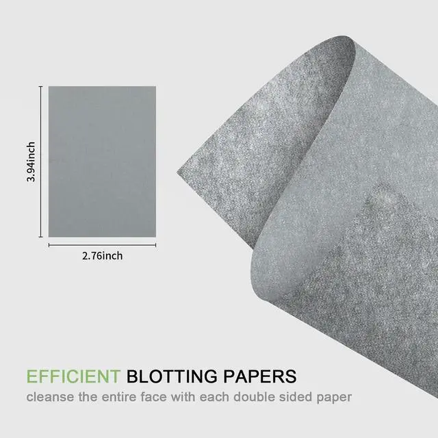 Alt view image 3 of 7 - 100 Count Natural Bamboo Charcoal Blotting Papers Organic Facial Oil Absorbing Sheets for Oily Skin Care Daily Oil Control Linen Tissues (100 PCS/PK, 1 PK)
