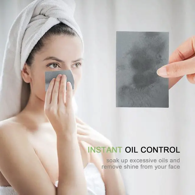 Alt view image 4 of 7 - 100 Count Natural Bamboo Charcoal Blotting Papers Organic Facial Oil Absorbing Sheets for Oily Skin Care Daily Oil Control Linen Tissues (100 PCS/PK, 1 PK)