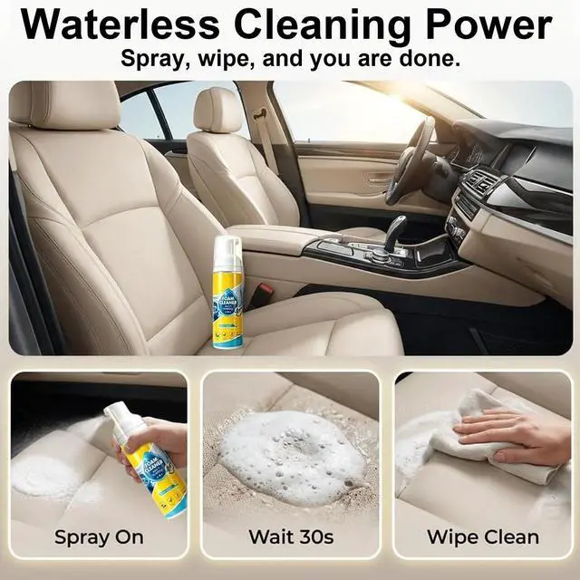 Alt view image 3 of 7 - 4-in-1 Multi-Purpose Foam Cleaner, All Surface No-Rinse Spray with Sponge & Towel for Home, Kitchen, Bathroom, Car & Upholstery (1PC+1*Sponge+Towel)
