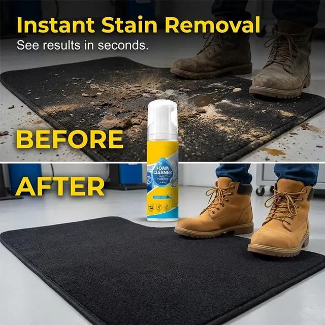 Alt view image 6 of 7 - 4-in-1 Multi-Purpose Foam Cleaner, All Surface No-Rinse Spray with Sponge & Towel for Home, Kitchen, Bathroom, Car & Upholstery (1PC+1*Sponge+Towel)