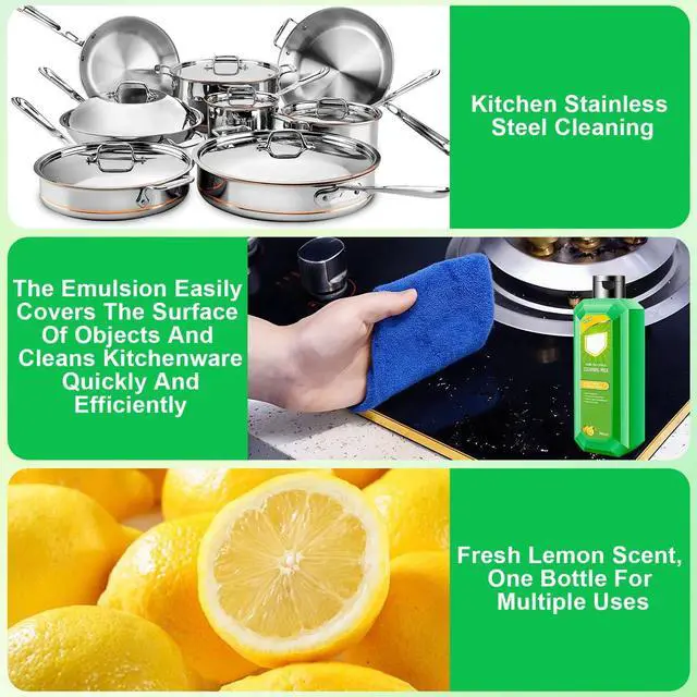 Alt view image 3 of 7 - Cleaning Milk House Cleaner, Powerful Multifunctional Concentrated Cleansing Lotion, Multi Functional Effective Cleaning Milk for Household Kitchen to Heavy Oil Stains - 300ml/10.6oz