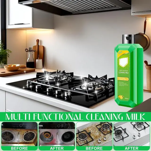 Alt view image 2 of 7 - Cleaning Milk House Cleaner, Powerful Multifunctional Concentrated Cleansing Lotion, Multi Functional Effective Cleaning Milk for Household Kitchen to Heavy Oil Stains - 300ml/10.6oz