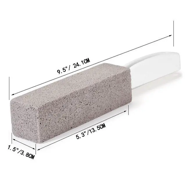 Alt view image 2 of 7 - 3 Pack Pumice Stone for Toilet Bowl Cleaning with Handle, Scouring Stick Remove Toilet Bowl Hard Water Rings, Calcium Buildup and Rust for Cleaning Toilet, Bathroom, Kitchen Sink, Grill (Gray)