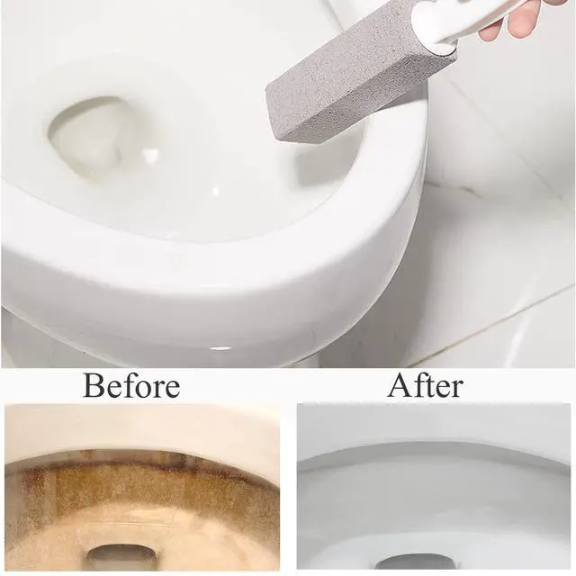 Alt view image 6 of 7 - 3 Pack Pumice Stone for Toilet Bowl Cleaning with Handle, Scouring Stick Remove Toilet Bowl Hard Water Rings, Calcium Buildup and Rust for Cleaning Toilet, Bathroom, Kitchen Sink, Grill (Gray)