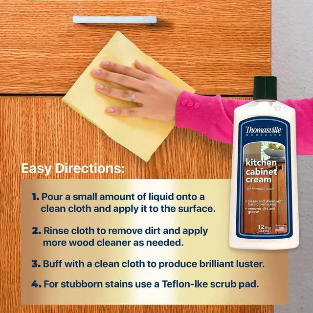 Alt view image 4 of 7 - KITCHEN CABINET CREAM - Multisurface Wood Cleaner and Polish Furniture Quick Shine Restorer Protector Kitchen Cabinets Surface Cleaner House Cleaning Supplies Home Improvement, 12 Oz