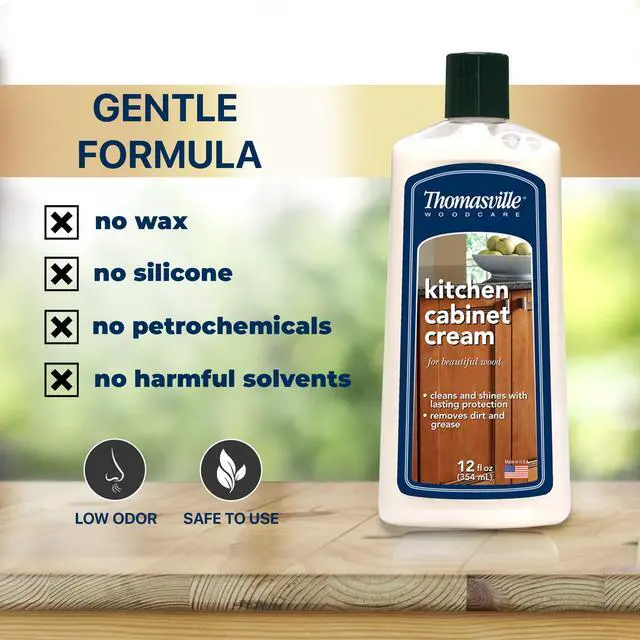 Alt view image 6 of 7 - KITCHEN CABINET CREAM - Multisurface Wood Cleaner and Polish Furniture Quick Shine Restorer Protector Kitchen Cabinets Surface Cleaner House Cleaning Supplies Home Improvement, 12 Oz
