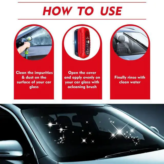 Alt view image 5 of 7 - Automotive Oil Film Cleaning Brush with Reusable Foam Sprayer, Upgraded Antifog Glass Cleaning Board, Glass Oil Film Remover for Car Windows & Windshields, Versatile Car Glass Cleaner Brush (Red)