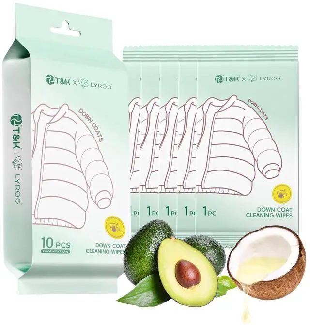 Main image of Down Coat Cleaning Wipes 10 Pcs Instant Stain Removal for Coats