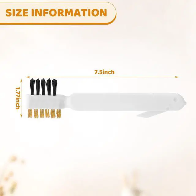 Alt view image 2 of 7 - Kitchen Cleaning Scrub Brush, 4-in-1 Deep Gas Stove Top Cleaner With Brass Wire Brush, Stiff Bristles & Cooktop Scrape, Range Hood Grease Grime Rust Cleaner for Pot Pan Household Cleaning Tool