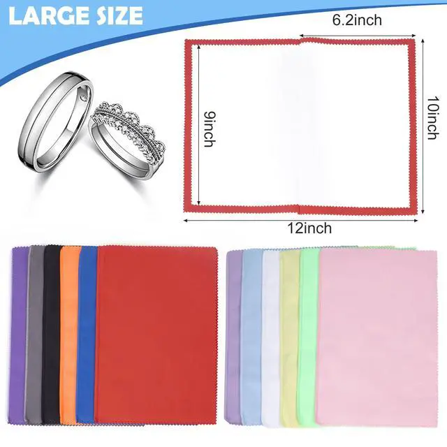 Alt view image 2 of 7 - 6 PCS Jewelry Polishing Cloths, Large 10x12 Inch(Dark)