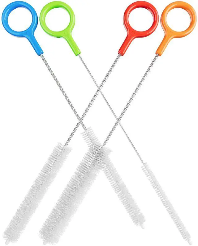 Main image of Heavy Duty Cleaning Brushes Set of 4 - Extra Long Straw Cleaners for Metal and Plastic Reusable Drinking Straws, to Clean Small Spaces, Sippy Cups, Water Bottles - Sturdy Hard Brush Bristles