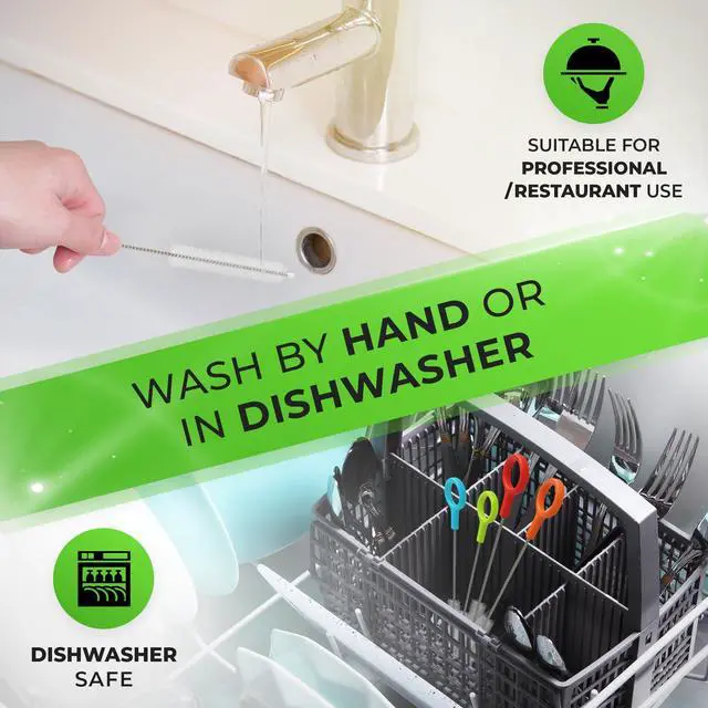 Alt view image 5 of 6 - Heavy Duty Cleaning Brushes Set of 4 - Extra Long Straw Cleaners for Metal and Plastic Reusable Drinking Straws, to Clean Small Spaces, Sippy Cups, Water Bottles - Sturdy Hard Brush Bristles