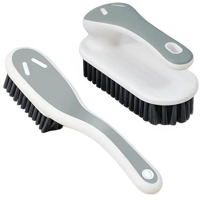 Main image of Soft Bristle Scrub Cleaning Brush Stain Remover Brush Fabric Cleaning Brush Laundry Brush Small Scrub Brush Cleaner Household Cleaning Brushes for Carpet, Clothes, Bathroom,Sneaker-2 Pack (Gray)