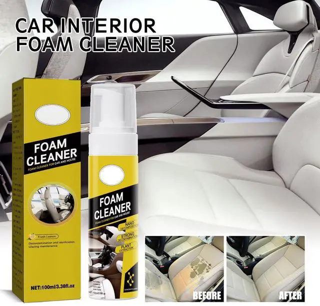 Alt view image 3 of 7 - Multipurpose Foam Cleaner Spray, Lemon Scented All-Purpose Household Cleaners for Car, House, and Kitchen, Powerful Dry Cleaning Agent 100ml