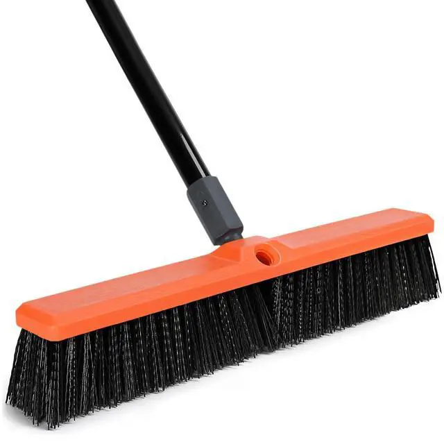 Main image of 18 inch Push Broom Outdoor - Heavy Duty Broom for Driveways, Sidewalks, Patios and Deck Cleans Dirt, Debris, Sand, Mud, Leaves and Water-18 Wide Bristles