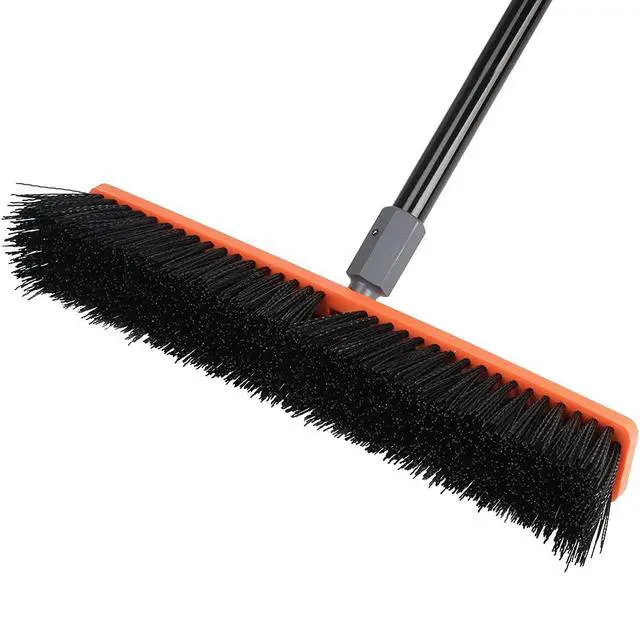Alt view image 7 of 7 - 18 inch Push Broom Outdoor - Heavy Duty Broom for Driveways, Sidewalks, Patios and Deck Cleans Dirt, Debris, Sand, Mud, Leaves and Water-18 Wide Bristles