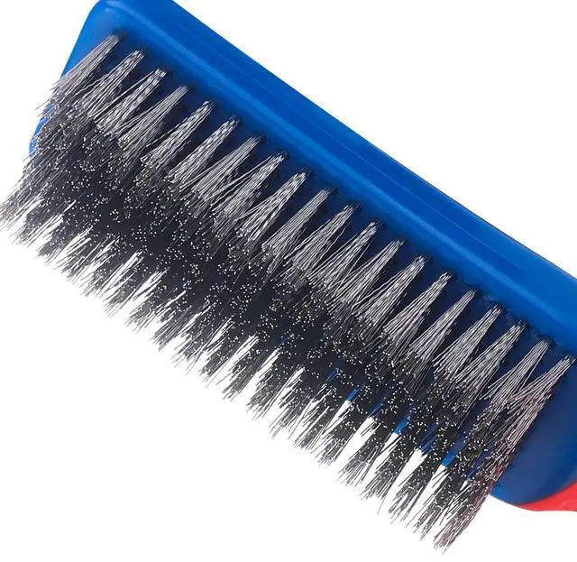 Alt view image 5 of 7 - Wire Brushes 2 Pcs Steel Brushes Heavy Duty Carbon Steel and Stainless Steel Wire Scratch Brush with Rubber Ergonomic Handle (16x3.5cm)