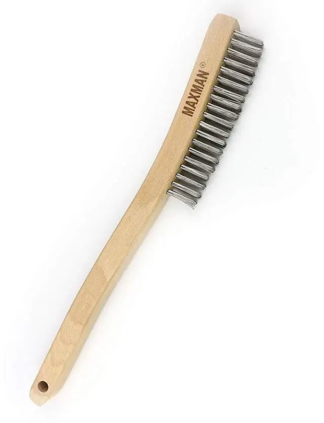 Main image of Wire Brush, Heavy Duty Stainless Steel Wire Brushes for Cleaning Rust, Grill Brush, Steel Brush for Paint Removal, Welding, Stiff Bristle Metal Brush with 14" Long Beech Handle, Large