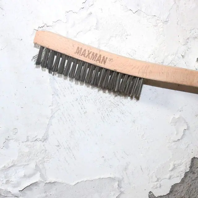 Alt view image 7 of 7 - Wire Brush, Heavy Duty Stainless Steel Wire Brushes for Cleaning Rust, Grill Brush, Steel Brush for Paint Removal, Welding, Stiff Bristle Metal Brush with 14" Long Beech Handle, Large