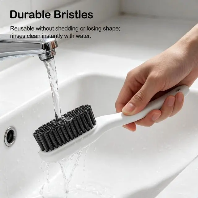 Alt view image 5 of 7 - Soft Bristle Scrub Cleaning Brush 3 Pack Anti- Slip Stain Remover Laundry Brush for Clothes Easy to Grip Small Fabric Cleaning Brush Household Cleaning for ShoesCarpet, Bathroom Grey White.