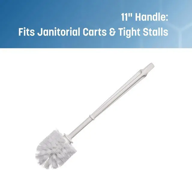 Alt view image 4 of 7 - Sparta Flo-Pac Toilet Bowl Brush for Commercial Restrooms, Heavy Duty Toilet Brush with Plastic Handle for Bathrooms, 11 Inches, White