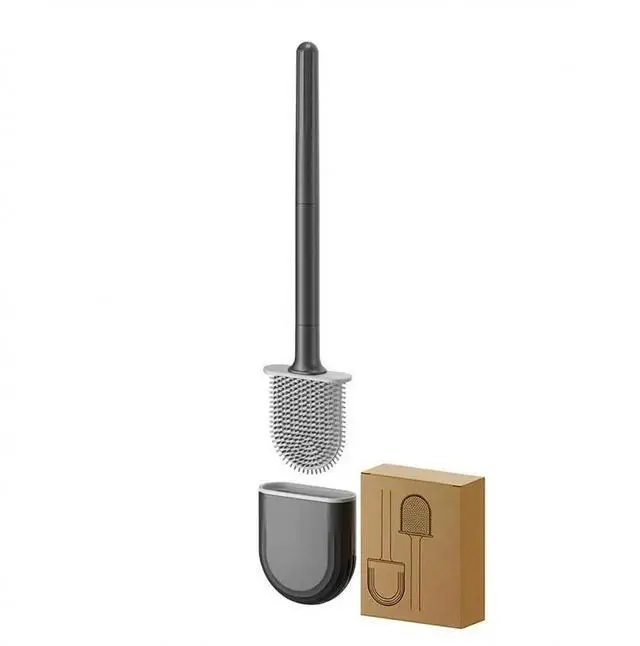 Main image of RV Essentials, RV Toilet Brush Black Camper Must Have Silicone Toilet Brush for Travel Trailer, Wall Mounted Toilet Brush-Anti-Roll, Anti-Drip Design, Camper Must Haves