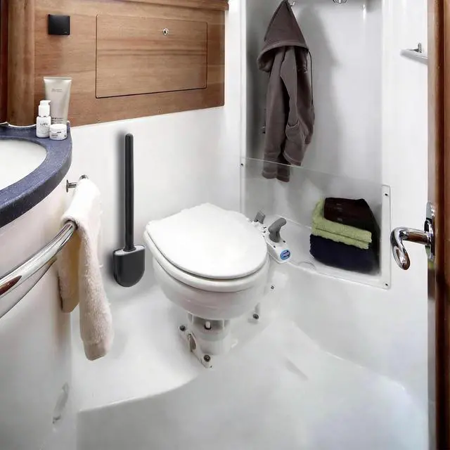 Alt view image 2 of 7 - RV Essentials, RV Toilet Brush Black Camper Must Have Silicone Toilet Brush for Travel Trailer, Wall Mounted Toilet Brush-Anti-Roll, Anti-Drip Design, Camper Must Haves