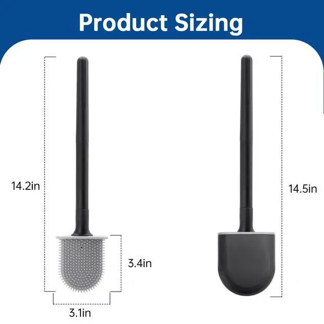 Alt view image 6 of 7 - RV Essentials, RV Toilet Brush Black Camper Must Have Silicone Toilet Brush for Travel Trailer, Wall Mounted Toilet Brush-Anti-Roll, Anti-Drip Design, Camper Must Haves