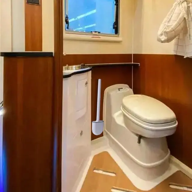 Alt view image 2 of 7 - RV Essentials, RV Toilet Brush Camper Must Have Silicone Toilet Brush for Travel Trailer, Wall Mounted Toilet Brush-Anti-Roll, Anti-Drip Design, Suitable for RV Travel Trailers and Campers